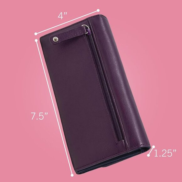 Women's Marine Money Manager RFID Slim Wallet Card Holder with Coin - Picture 2 of 6